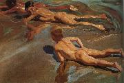 Joaquin Sorolla On the beach kids painting